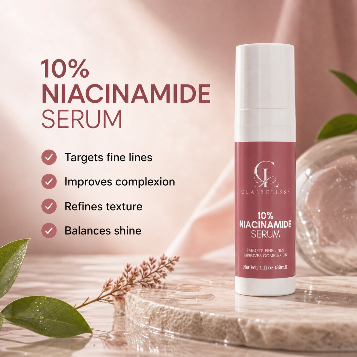 CLAIRELISSE 10% Niacinamide Glow Serum